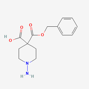 molecular formula C14H18N2O4 B12282283 4-Cbz-amino-4-piperidine carboxylic acid 