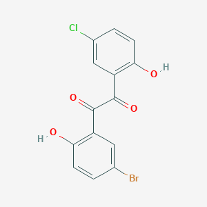 molecular formula C14H8BrClO4 B12282367 1-(5-Bromo-2-hydroxy-phenyl)-2-(5-chloro-2-hy droxy-phenyl)-ethane-1,2-dione 