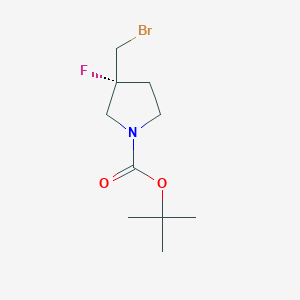 molecular formula C10H17BrFNO2 B12282403 tert-butyl (3R)-3-(bromomethyl)-3-fluoropyrrolidine-1-carboxylate 