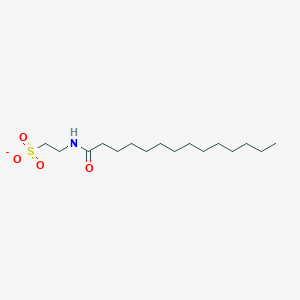 molecular formula C16H32NO4S- B1228242 N-tetradecanoyltaurine(1-) 