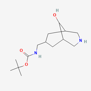 molecular formula C14H26N2O3 B12282433 tert-butyl N-({9-hydroxy-3-azabicyclo[3.3.1]nonan-7-yl}methyl)carbamate CAS No. 1315366-05-2