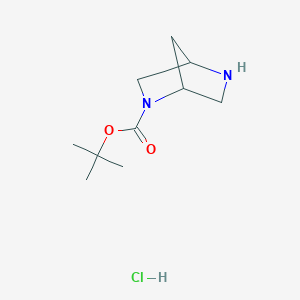 molecular formula C10H19ClN2O2 B12282460 (1R,4R)-rel-tert-butyl 2,5-Diazabicyclo[2.2.1]heptane-2-carboxylate hcl 