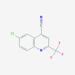 molecular formula C11H4ClF3N2 B12282466 4-Quinolinecarbonitrile, 6-chloro-2-(trifluoromethyl)- CAS No. 18706-34-8