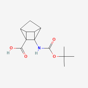 molecular formula C13H17NO4 B12282487 5-{[(Tert-butoxy)carbonyl]amino}tetracyclo[3.2.0.0^{2,7}.0^{4,6}]heptane-1-carboxylic acid 