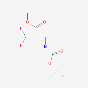 molecular formula C11H17F2NO4 B12282491 1-Tert-butyl 3-methyl 3-(difluoromethyl)azetidine-1,3-dicarboxylate 