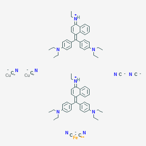 molecular formula C72H80Cu2FeN12 B12282527 [4-[Bis[4-(diethylamino)phenyl]methylidene]naphthalen-1-ylidene]-ethylazanium;copper(1+);iron(2+);hexacyanide 