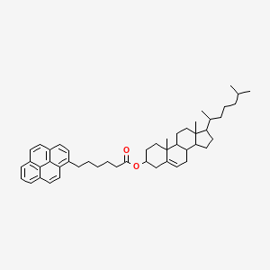 molecular formula C49H64O2 B12282570 [10,13-dimethyl-17-(6-methylheptan-2-yl)-2,3,4,7,8,9,11,12,14,15,16,17-dodecahydro-1H-cyclopenta[a]phenanthren-3-yl] 6-pyren-1-ylhexanoate 