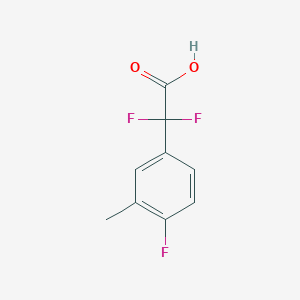 molecular formula C9H7F3O2 B12282588 2,2-Difluoro-2-(4-fluoro-3-methylphenyl)acetic acid 