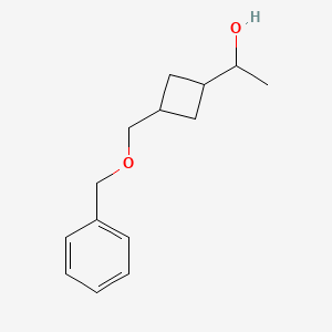 molecular formula C14H20O2 B12282641 1-[3-(Benzyloxymethyl)cyclobutyl]ethanol 