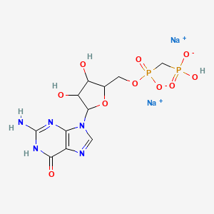 molecular formula C11H15N5Na2O10P2 B12282643 disodium;[5-(2-amino-6-oxo-1H-purin-9-yl)-3,4-dihydroxyoxolan-2-yl]methoxy-[[hydroxy(oxido)phosphoryl]methyl]phosphinate 