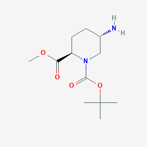 molecular formula C12H22N2O4 B12282700 O1-tert-butyl O2-methyl trans-5-aminopiperidine-1,2-dicarboxylate 