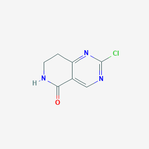 molecular formula C7H6ClN3O B12282727 2-Chloro-7,8-dihydropyrido[4,3-D]pyrimidin-5(6H)-one 