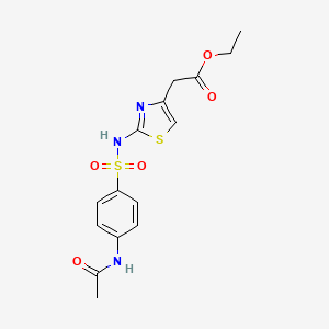molecular formula C15H17N3O5S2 B1228276 2-[2-[(4-乙酰氨基苯基)磺酰氨基]-4-噻唑基]乙酸乙酯 