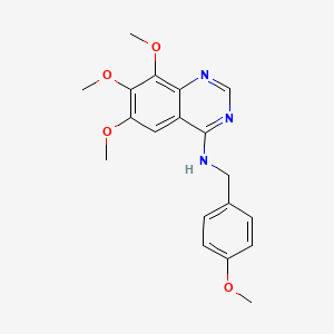 molecular formula C19H21N3O4 B12282827 6,7,8-Trimethoxy-n-[(4-methoxyphenyl)methyl]-4-quinazolinamine 