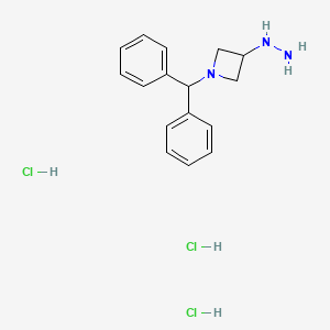 molecular formula C16H22Cl3N3 B12282828 1-(Diphenylmethyl)-3-hydrazinylazetidine trihydrochloride 