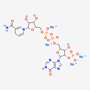 tetrasodium;[5-[[[[5-(3-carbamoyl-4H-pyridin-1-yl)-3,4-dihydroxyoxolan-2-yl]methoxy-oxidophosphoryl]oxy-oxidophosphoryl]oxymethyl]-4-hydroxy-2-(6-oxo-1H-purin-9-yl)oxolan-3-yl] phosphate