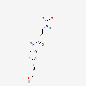 molecular formula C18H24N2O4 B12282885 Tert-butyl 3-(4-(3-hydroxyprop-1-ynyl)phenylcarbamoyl)propylcarbamate 