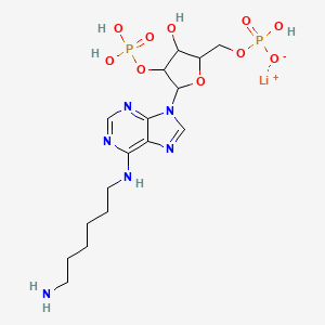 Lithium;[5-[6-(6-aminohexylamino)purin-9-yl]-3-hydroxy-4-phosphonooxyoxolan-2-yl]methyl hydrogen phosphate