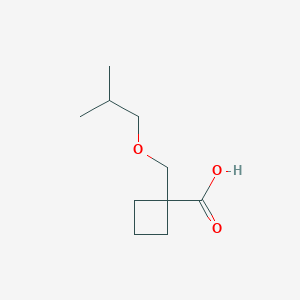 molecular formula C10H18O3 B12282916 1-[(2-Methylpropoxy)methyl]cyclobutane-1-carboxylic acid 