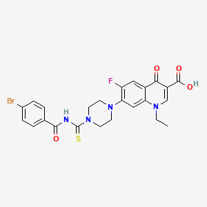 molecular formula C24H22BrFN4O4S B1228292 7-[4-[[[(4-溴苯基)-氧甲基]氨基]-亚磺酰亚甲基]-1-哌嗪基]-1-乙基-6-氟-4-氧代-3-喹啉甲酸 