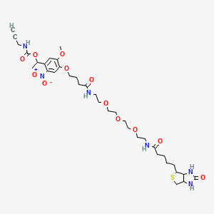 1-[5-methoxy-2-nitro-4-[4-oxo-4-[2-[2-[2-[2-[5-(2-oxo-1,3,3a,4,6,6a-hexahydrothieno[3,4-d]imidazol-4-yl)pentanoylamino]ethoxy]ethoxy]ethoxy]ethylamino]butoxy]phenyl]ethyl N-prop-2-ynylcarbamate