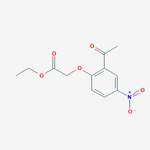 molecular formula C12H13NO6 B12283040 Acetic acid, (2-acetyl-4-nitrophenoxy)-, ethyl ester CAS No. 88521-72-6