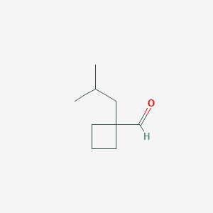 molecular formula C9H16O B12283048 1-(2-Methylpropyl)cyclobutane-1-carbaldehyde 