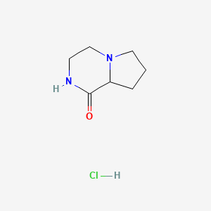 molecular formula C7H13ClN2O B12283175 Hexahydro-pyrrolo[1,2-a]pyrazin-1-one hydochloride CAS No. 21550-78-7