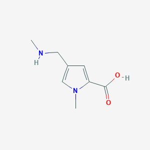 molecular formula C8H12N2O2 B12283189 1-Methyl-4-(methylaminomethyl)pyrrole-2-carboxylicacid 