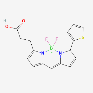 molecular formula C16H14BF2N2O2S- B12283228 3-(2,2-Difluoro-12-thiophen-2-yl-1,3-diaza-2-boranuidatricyclo[7.3.0.03,7]dodeca-4,6,8,10-tetraen-4-yl)propanoic acid 