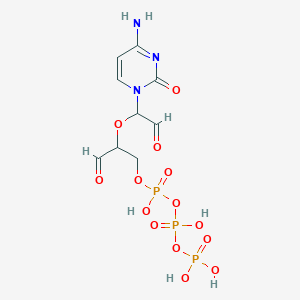 molecular formula C9H14N3O14P3 B12283278 [[2-[1-(4-Amino-2-oxopyrimidin-1-yl)-2-oxoethoxy]-3-oxopropoxy]-hydroxyphosphoryl] phosphono hydrogen phosphate 