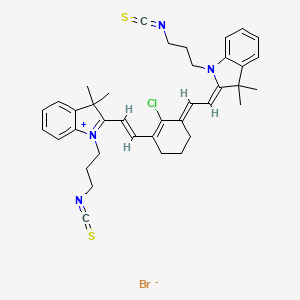 (2Z)-2-[(2E)-2-[2-chloro-3-[(E)-2-[1-(3-isothiocyanatopropyl)-3,3-dimethylindol-1-ium-2-yl]ethenyl]cyclohex-2-en-1-ylidene]ethylidene]-1-(3-isothiocyanatopropyl)-3,3-dimethylindole;bromide