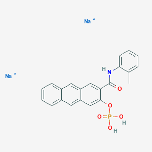 molecular formula C22H18NNa2O5P B12283332 2-Anthracenecarboxamide, N-(2-methylphenyl)-3-(phosphonooxy)-, sodium salt (1:2) 