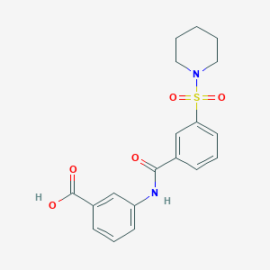 molecular formula C19H20N2O5S B1228335 3-[[氧代-[3-(1-哌啶基磺酰基)苯基]甲基]氨基]苯甲酸 