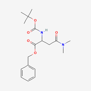 molecular formula C18H26N2O5 B12283396 L-Asparagine, N2-[(1,1-dimethylethoxy)carbonyl]-N,N-dimethyl-,phenylmethyl ester 