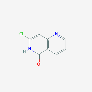 molecular formula C8H5ClN2O B12283432 7-Chloro-1,6-naphthyridin-5-ol 