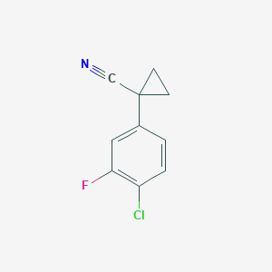 molecular formula C10H7ClFN B12283437 1-(4-Chloro-3-fluorophenyl)cyclopropanecarbonitrile 