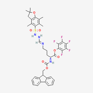 D-Ornithine, N5-[[[(2,3-dihydro-2,2,4,6,7-pentamethyl-5-benzofuranyl)sulfonyl]amino]iminomethyl]-N2-[(9H-fluoren-9-ylmethoxy)carbonyl]-, 2,3,4,5,6-pentafluorophenyl ester