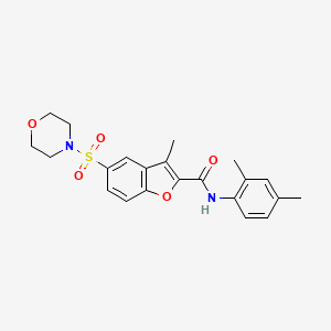 molecular formula C22H24N2O5S B1228347 N-(2,4-二甲基苯基)-3-甲基-5-(4-吗啉基磺酰基)-2-苯并呋喃甲酰胺 