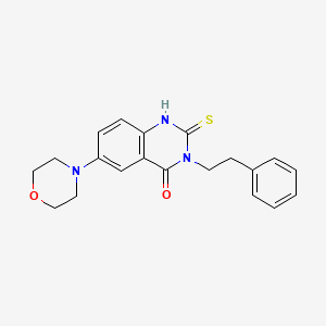 molecular formula C20H21N3O2S B1228348 6-(4-morpholinyl)-3-(2-phenylethyl)-2-sulfanylidene-1H-quinazolin-4-one 