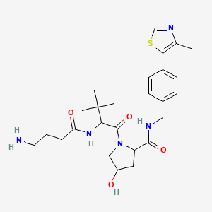 molecular formula C26H37N5O4S B12283485 (2S,4R)-1-[(2S)-2-(4-aminobutanoylamino)-3,3-dimethyl-butanoyl]-4-hydroxy-N-[[4-(4-methylthiazol-5-yl)phenyl]methyl]pyrrolidine-2-carboxamide 