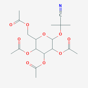 molecular formula C18H25NO10 B12283523 [3,4,5-Triacetyloxy-6-(2-cyanopropan-2-yloxy)oxan-2-yl]methyl acetate 