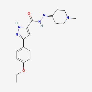 3-(4-ethoxyphenyl)-N-[(1-methyl-4-piperidinylidene)amino]-1H-pyrazole-5-carboxamide