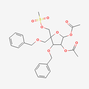 4-C-[(Phenylmethoxy)methyl]-3-O-(phenylmethyl)-L-lyxofuranose 1,2-diacetate 5-methanesulfonate