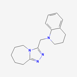 molecular formula C17H22N4 B1228358 3-(3,4-dihydro-2H-quinolin-1-ylmethyl)-6,7,8,9-tetrahydro-5H-[1,2,4]triazolo[4,3-a]azepine 