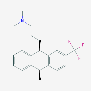 molecular formula C21H24F3N B1228361 N,N-dimethyl-3-[(9R,10S)-10-methyl-2-(trifluoromethyl)-9,10-dihydroanthracen-9-yl]propan-1-amine 