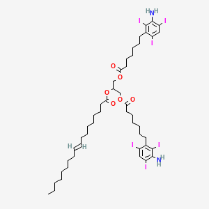 molecular formula C47H68I6N2O6 B12283632 1,3-bis[7-(3-amino-2,4,6-triiodophenyl)heptanoyloxy]propan-2-yl (E)-octadec-9-enoate 