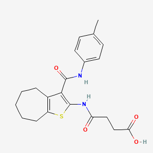 4-[[3-[(4-methylanilino)-oxomethyl]-5,6,7,8-tetrahydro-4H-cyclohepta[b]thiophen-2-yl]amino]-4-oxobutanoic acid
