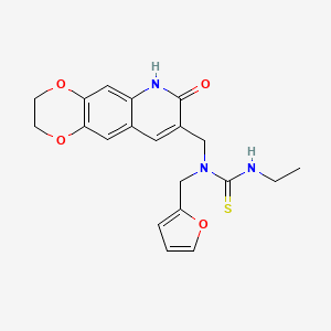 3-ethyl-1-(2-furanylmethyl)-1-[(7-oxo-3,6-dihydro-2H-[1,4]dioxino[2,3-g]quinolin-8-yl)methyl]thiourea