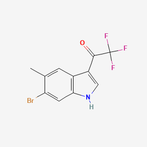 molecular formula C11H7BrF3NO B12283709 1-(6-Bromo-5-methyl-3-indolyl)-2,2,2-trifluoroethanone 